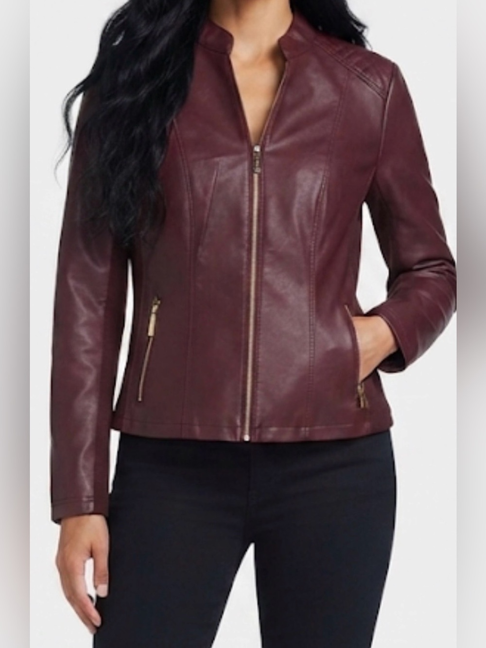 KENNETH COLE NEW YORK FAUX LEATHER JACKET